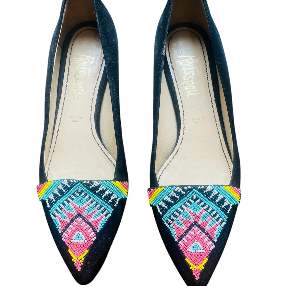 Jerome Rousseau Zola Beaded Flats Size 37 1/2